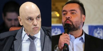 O ministro do STF Alexandre de Moraes e o governador do Rl, Cláudio Castro (PL)