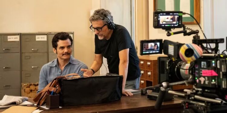 O ator Wagne Moura e o diretor Kléber Mendonça Filho