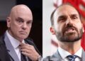 Alexandre de Moraes
Vice-presidente do STF e Eduardo Bolsonaro, deputado federal (PL)