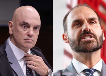 Alexandre de Moraes
Vice-presidente do STF e Eduardo Bolsonaro, deputado federal (PL)