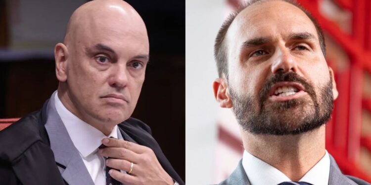 Alexandre de Moraes
Vice-presidente do STF e Eduardo Bolsonaro, deputado federal (PL)