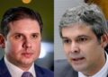 O presidente da Câmara, Hugo Motta (Republicanos) e  e o líder do PT, Lindbergh Farias