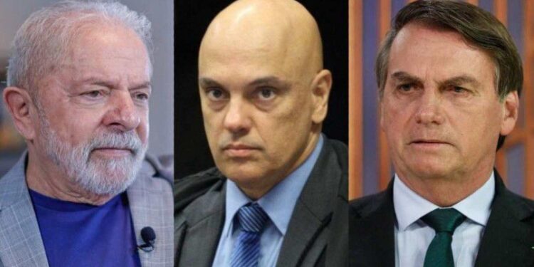 O presidente Lula, o vice-presidente do STF e o ex-presidente Jair Bolsonaro.