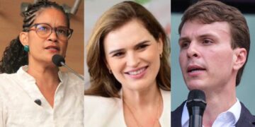 A vereadora Jô Cavalcanti (PSOL), Marília Arraes ex-deputada Federal e o ex-prefeito Miguel Coelho