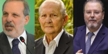 Da esq. para dir. - Armando Monteiro Neto, Armando Monteiro Filho (pai) e Eduardo Monteiro