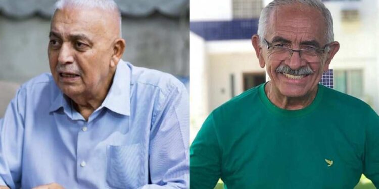 O prefeito Ramos (E) culpa a gestão do antecessor, Yves Ribeiro, pelas más aplicações no Banco Master