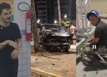 Gabriel Graciliano (esq) dirigiu bêbado e matou o trabalhador Alex Bezerra