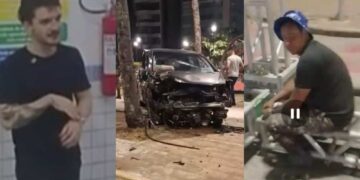 Gabriel Graciliano (esq) dirigiu bêbado e matou o trabalhador Alex Bezerra