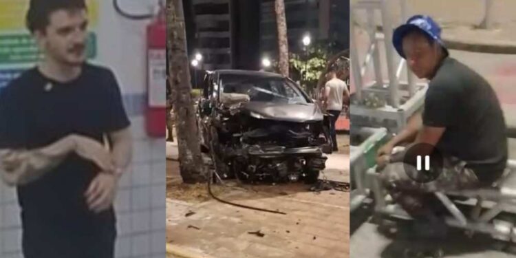 Gabriel Graciliano (esq) dirigiu bêbado e matou o trabalhador Alex Bezerra