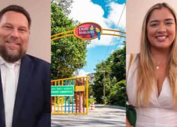 Wanderson Florêncio e a sua esposa gestora do parque Sávia Florêncio