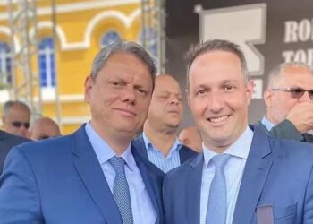 Tarcísio de Freitas e Guilherme Derrite