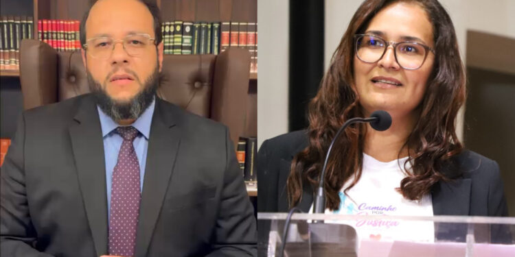 O advogado Rafael Nunes e Lucinha Mota