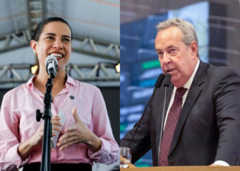 A governadora Raquel Lyra (PSD) e o deputado estadual Álvaro Porto (PSDB)