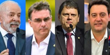 Lula, Flávio Bolsonaro, Tarcísio de Freitas e Ratinho JR