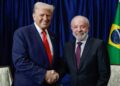 Presidente dos EUA Donald Trump e Presidente Lula (PT) (esq. p/ dir.)