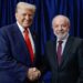 Presidente dos EUA Donald Trump e Presidente Lula (PT) (esq. p/ dir.)