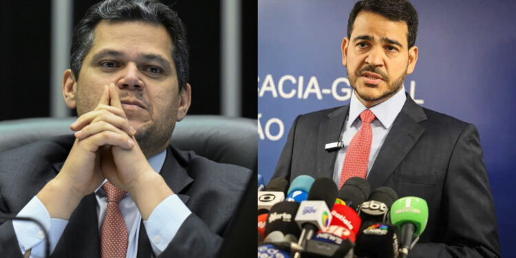 Presidente do Senado, Davi Alcolumbre e advogado-geral da União, Jorge Messias