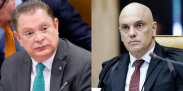 Deputado Sóstenes Cavalcante e o Ministro Alexandre de Moraes (esq. p/ dir.)