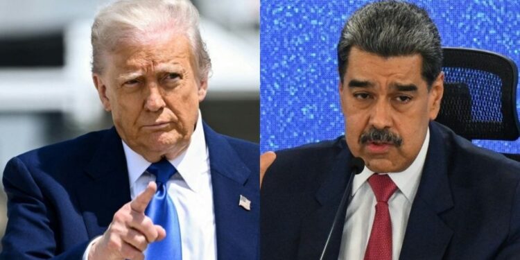 O presidente dos EUA, Donald Trump e da Venezuela, Nicolás Maduro