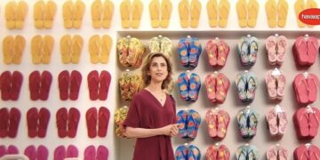 A atriz Fernanda Torres, na propaganda das Havaianas