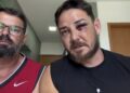 Os turistas Claiton Zanatta e Johnny Andrade Barbosa