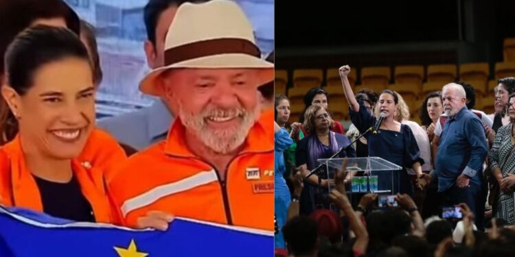 Raquel brilha em discurso ao lado de Lula