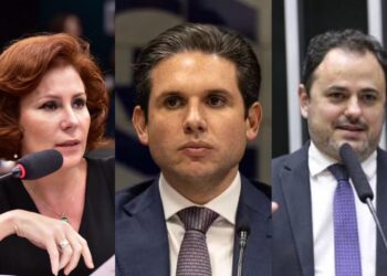 Carla Zambelli, Hugo Motta e Glauber Braga (Da esqr. p/ dir.)