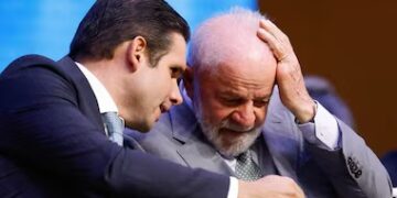 O presidente da Câmara, Hugo Motta e o presidente Lula