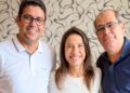 Diego Cabral, Raquel Lyra e Mano Medeiros (esq. p/ dir.)