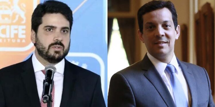 O PGM, Pedro Pontes (esq.) e o presidente do TCE-PE, Carlos Neves