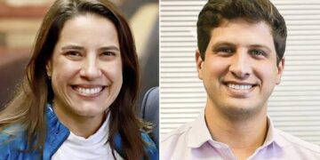 A Governadora Raquel Lyra (PSD), e o prefeito João Campos (PSB)