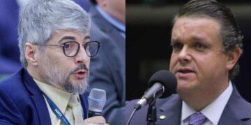 Adroaldo Portal (esq) e o ministro da Previdência, Wolney Queiroz (dir)