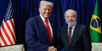 Donald Trump e Presidente Lula (PT) (esq. p/ dir.)