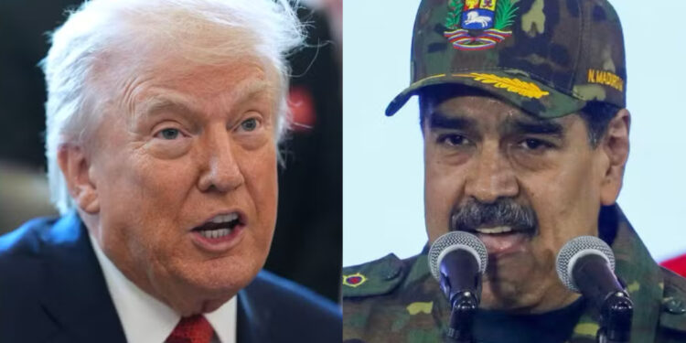 O presidente dos EUA Donald Trump e o da Venezuela, Nicolás Maduro