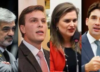 Da esq. para dir. Humberto Costa, Miguel Coelho, Marília Arraes e Silvio Costa Filho