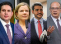 O presidente da Câmara, Hugo Motta, e ministros do governo e do STF, Gleisi Hoffmann (SRI), Jorge Messias (AGU) e Gilmar Mendes