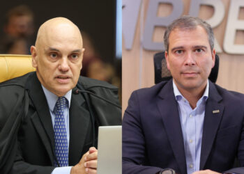 O ministro Alexandre de Moraes e presidente do BRB, Paulo Henrique Costa