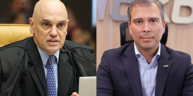O ministro Alexandre de Moraes e presidente do BRB, Paulo Henrique Costa