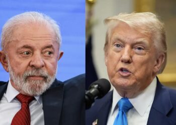 O presidente do Brasil, Lula e o dos Estados Unidos Donald Trump