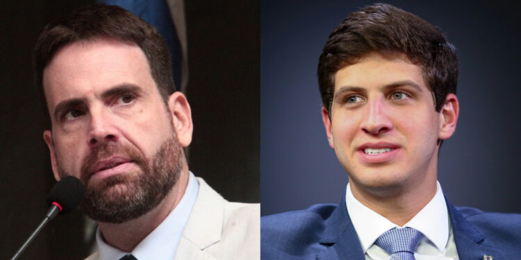 Vereador Eduardo Moura (novo) e prefeito João Campos (PSB)