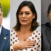 Flávio Bolsonaro (PL-RJ), Michelle Bolsonaro (PL) e Tarcísio de Freitas (Republicanos) (esq. p/ dir.)