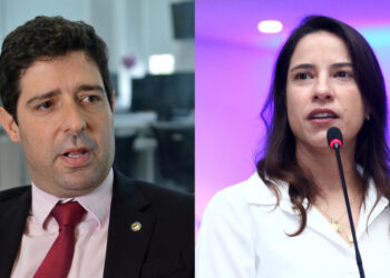 Presidente do Alepe, Rodrigo Farias (PSB) e Governadora Raquel Lyra (PSD) (esq. p/ dir.)