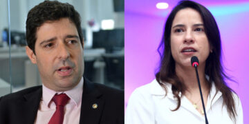 Presidente do Alepe, Rodrigo Farias (PSB) e Governadora Raquel Lyra (PSD) (esq. p/ dir.)