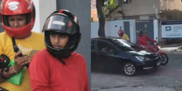 Nas imagens, é possível ver a abordagem rápida e violenta