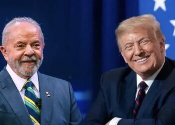 Presidente Lula (PT) e Donald Trump (esq. p/ dir.)