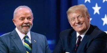 Presidente Lula (PT) e Donald Trump (esq. p/ dir.)