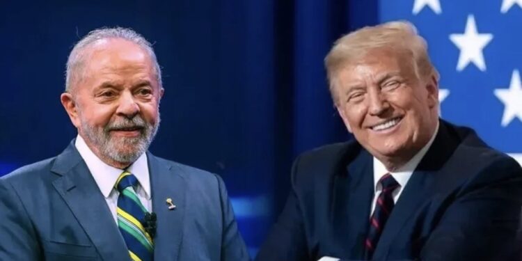 Presidente Lula (PT) e Donald Trump (esq. p/ dir.)