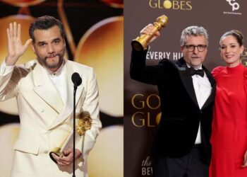 Wagener Moura, Kleber Mendonça Filho e Emilie Lesclaux (esq. p/ dir.)