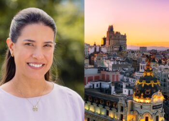 A governadora descansou, ao lado dos filhos, na capital da Espanha