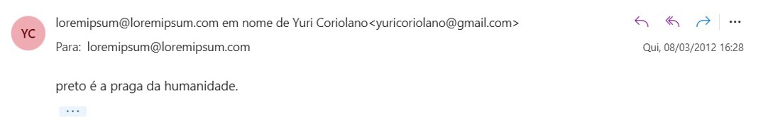 Declaração feita via e-mail por Coreliano